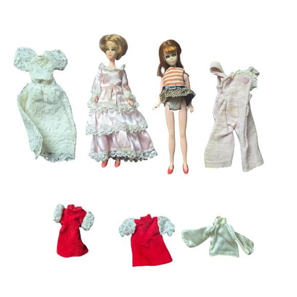 Vintage 1960's/1970 Topper Dawn + Head-to-toe Dawn Doll Bundle + Clothes Shoes - Picture 1 of 9